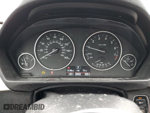 2014 BMW 3 Series 320i xDrive with VIN WBA3C3C5XEP661558, listed as a Copart auction lot 43089585 with 80,662 mi miles and Salvage Title. Bid and sale history available at carsss.com. Image 9.