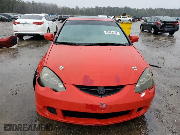 2004 Acura RSX with VIN JH4DC54864S010269, listed as a Copart auction lot 78863424 with 163,490 mi miles and Salvage Title. Bid and sale history available at carsss.com. Image 5.