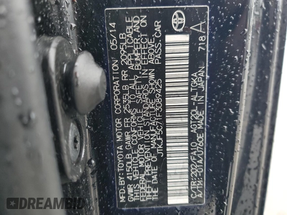 2015 Scion tC with VIN JTKJF5C71F3089425, listed as a Copart auction lot 43441305 with 105,724 mi miles and Salvage Title. Bid and sale history available at carsss.com. Image 14.