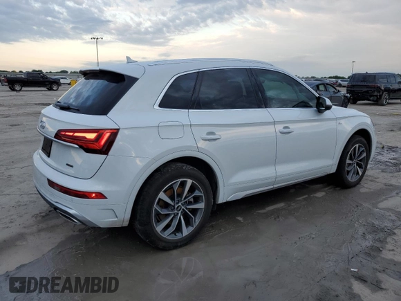 2023 Audi Q5 S line Premium Plus z VIN WA1EAAFY4P2035574, wystawiony jako Copart lot #55351055 z przebiegiem 19 777 mil mil oraz Szkoda całkowita • Salvage title. Historia ofert i sprzedaży dostępna na DreamBid. Obrazek 3.