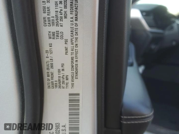 2023 Jeep Grand Cherokee Limited with VIN 1C4RJGBG1P8902983, listed as a Copart auction lot 53397875 with 35,288 mi miles and Salvage title. Bid and sale history available at DreamBid. Image 13.
