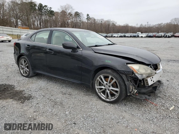 2008 Lexus IS with VIN JTHBK262082080289, listed as a Copart auction lot 48044825 with 198,945 mi miles and Salvage Title. Bid and sale history available at carsss.com. Image 4.