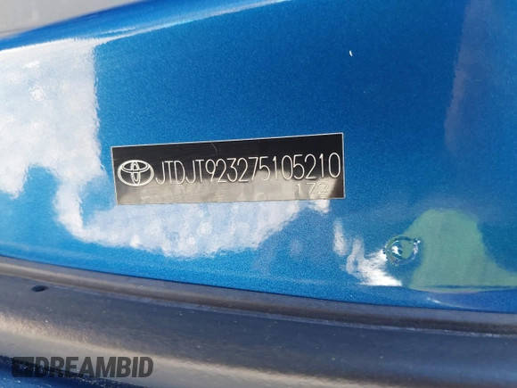 2007 Toyota Yaris with VIN JTDJT923275105210, listed as a IAAI auction lot 42255165 with 142,075 mi miles and . Bid and sale history available at DreamBid. Image 9.