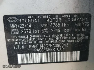 2014 Hyundai Azera Limited with VIN KMHFH4JG7EA398343, listed as a Copart auction lot 64888504 with 83,966 mi miles and Salvage Title. Bid and sale history available at carsss.com. Image 12.