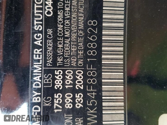2008 Mercedes-Benz SLK 280 with VIN WDBWK54F88F188628, listed as a Copart auction lot 75885594 with 101,940 mi miles and Salvage Title. Bid and sale history available at DreamBid. Image 12.