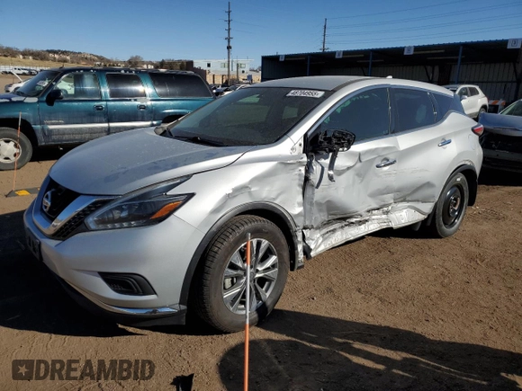 2018 Nissan Murano SL with VIN 5N1AZ2MH2JN180572, listed as a Copart auction lot 48704955 with 61,022 mi miles and Salvage Title. Bid and sale history available at DreamBid. Image 1.