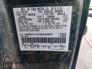 1995 Ford Aerostar Eddie Bauer z VIN 1FMDA41X7SZA20287, wystawiony jako IAAI lot #42378835 z przebiegiem 161 589 mil mil oraz . Historia ofert i sprzedaży dostępna na DreamBid. Obrazek 9.