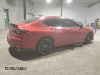 2023 Acura TLX Type S with VIN 19UUB7F06PA003888, listed as a Copart auction lot 45701425 with 4,368 mi miles and Salvage Title. Bid and sale history available at carsss.com. Image 3.