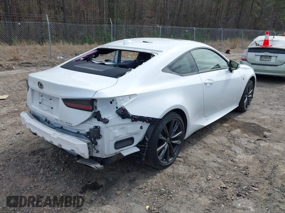 2023 Lexus RC with VIN JTHG85EC7P5007028, listed as a IAAI auction lot 41673154 with 19,876 mi miles. Bid and sale history available at carsss.com. Image 4.