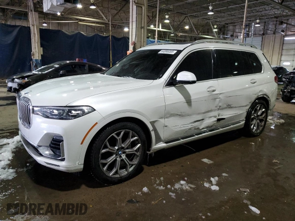 2020 BMW X7 xDrive40i with VIN 5UXCW2C08L9A03782, listed as a Copart auction lot 44856085 with 148,166 mi miles and Salvage Title. Bid and sale history available at carsss.com. Image 1.