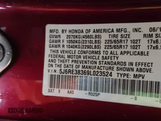 2009 Honda CR-V LX z VIN 5J6RE38369L023524, wystawiony jako IAAI lot #41567462 z przebiegiem 74 328 mil mil oraz . Historia ofert i sprzedaży dostępna na DreamBid. Obrazek 9.