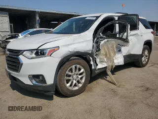 2018 Chevrolet Traverse LT Cloth with VIN 1GNERGKW5JJ165048, listed as a Copart auction lot 64633685 with 56,338 mi miles and Salvage title. Bid and sale history available at DreamBid. Image 1.