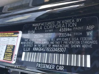 2025 Kia K5 GT-Line z VIN KNAG64J76S5348307, wystawiony jako IAAI lot #41690431 z przebiegiem 1672 mil mil oraz . Historia ofert i sprzedaży dostępna na DreamBid. Obrazek 9.