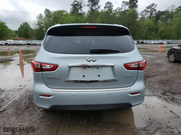 2013 Infiniti JX35 with VIN 5N1AL0MN8DC343737, listed as a Copart auction lot 51058045 with 158,331 mi miles and Salvage Title. Bid and sale history available at carsss.com. Image 6.