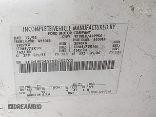1999 Ford F-350 with VIN 1FDSW34S7XEC82702, listed as a IAAI auction lot 40346052 with 142,159 mi miles and . Bid and sale history available at DreamBid. Image 9.