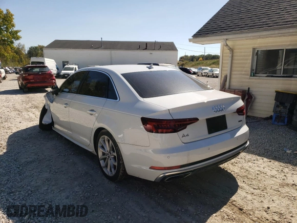 2019 Audi A4 Premium Plus with VIN WAUENAF45KA032539, listed as a Copart auction lot 58168042 with 0 mi miles. Bid and sale history available at carsss.com. Image 3.