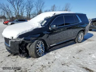 2021 Cadillac Escalade Premium Luxury with VIN 1GYS4CKL6MR486671, listed as a Copart auction lot 89207425 with 0 mi miles and Salvage Title. Bid and sale history available at carsss.com. Image 1.