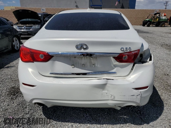 2015 Infiniti Q50 Premium with VIN JN1BV7AP3FM354887, listed as a Copart auction lot 51200705 with 127,646 mi miles and Salvage Title. Bid and sale history available at DreamBid. Image 6.