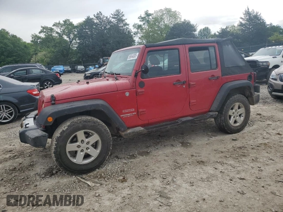 2012 Jeep Wrangler Unlimited Sport z VIN 1C4BJWDG0CL272440, wystawiony jako Copart lot #56044005 z przebiegiem 143 117 mil mil oraz Szkoda całkowita • Salvage title. Historia ofert i sprzedaży dostępna na DreamBid. Obrazek 1.