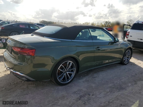 2024 Audi A5 Cabriolet S line Premium Plus with VIN WAU4AGF5XRN001373, listed as a Copart auction lot 83805094 with NaN miles and Non Repairable. Bid and sale history available at carsss.com. Image 3.