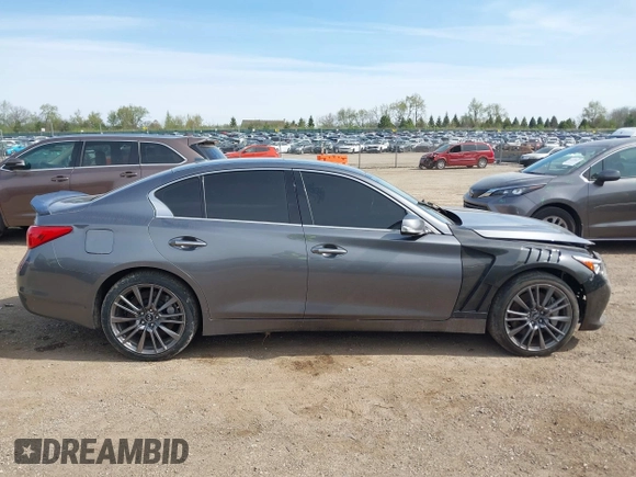 2016 Infiniti Q50 3.0t Red Sport 400 with VIN JN1FV7AR8GM451720, listed as a IAAI auction lot 42163857 with 122,158 mi miles. Bid and sale history available at carsss.com. Image 13.