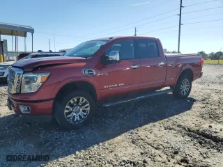 2016 Nissan Titan XD Platinum Reserve with VIN 1N6BA1F21GN502062, listed as a Copart auction lot 50461405 with 95,018 mi miles and Salvage Title. Bid and sale history available at carsss.com. Image 1.