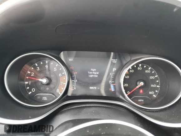 2018 Jeep Compass Latitude with VIN 3C4NJDBB3JT290652, listed as a Copart auction lot 50723415 with 69,579 mi miles and Salvage Title. Bid and sale history available at DreamBid. Image 9.