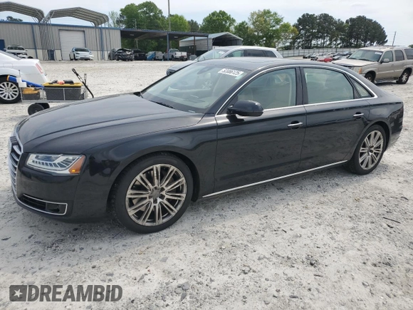 2015 Audi A8 L 4.0T with VIN WAU32AFD9FN024605, listed as a Copart auction lot 52086125 with 70,730 mi miles and Salvage Title. Bid and sale history available at carsss.com. Image 1.