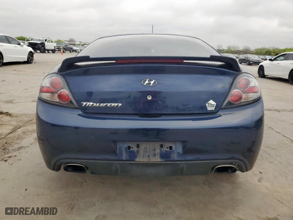 2008 Hyundai Tiburon GS with VIN KMHHM66D98U283776, listed as a Copart auction lot 51109895 with 125,095 mi miles and Salvage Title. Bid and sale history available at carsss.com. Image 6.
