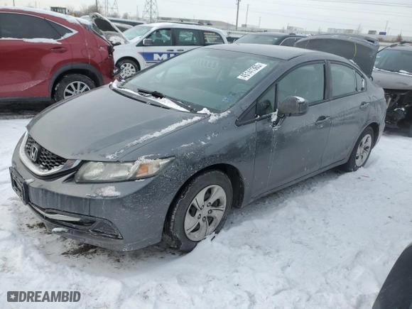2013 Honda Civic Sdn LX with VIN 19XFB2F5XDE007098, listed as a Copart auction lot 45141365 with 154,810 mi miles and Salvage Title. Bid and sale history available at carsss.com. Image 1.