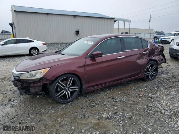 2017 Honda Accord Sedan Sport with VIN 1HGCR2F55HA025792, listed as a Copart auction lot 46429765 with 253,963 mi miles and Salvage Title. Bid and sale history available at carsss.com. Image 1.