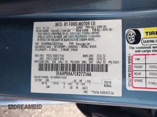 2012 Ford Fusion SE with VIN 3FAHP0HA7CR272566, listed as a IAAI auction lot 42539791 with 193,417 mi miles and . Bid and sale history available at DreamBid. Image 9.