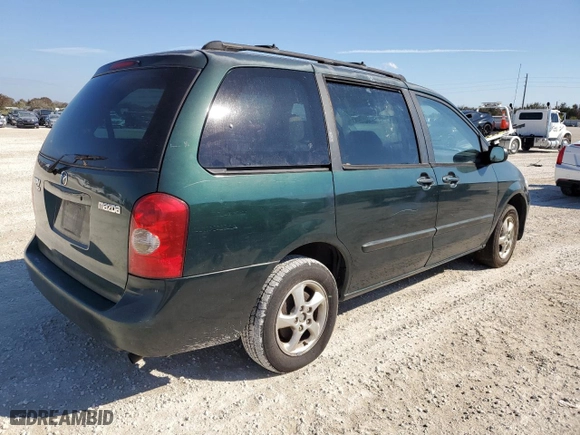 2002 Mazda MPV LX with VIN JM3LW28J320305605, listed as a Copart auction lot 77125874 with 182,826 mi miles and Salvage Title. Bid and sale history available at carsss.com. Image 3.