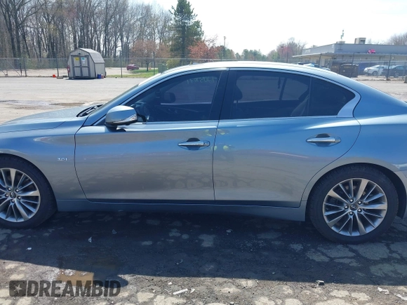 2019 Infiniti Q50 Luxe with VIN JN1EV7AR6KM550475, listed as a IAAI auction lot 42059071 with 79,534 mi miles and . Bid and sale history available at DreamBid. Image 14.