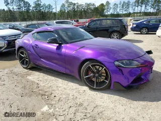 2022 Toyota GR Supra 3.0 with VIN WZ1DB0C02NW050038, listed as a Copart auction lot 47688985 with 0 mi miles and Salvage Title. Bid and sale history available at carsss.com. Image 4.