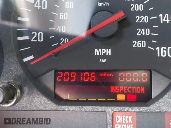 1997 BMW 3 Series with VIN WBSCD0325VEE10975, listed as a IAAI auction lot 41851847 with 209,106 mi miles and . Bid and sale history available at DreamBid. Image 16.