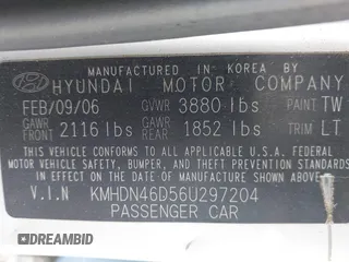 2006 Hyundai Elantra GLS с VIN KMHDN46D56U297204, выставлен на аукционе IAAI как лот 42422838 с пробегом 152 865 миль миль и . История ставок и продаж доступна на DreamBid. Изображение 9.