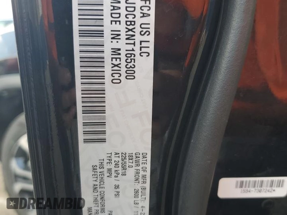 2022 Jeep Compass Limited с VIN 3C4NJDCBXNT165300, выставлен на аукционе Copart как лот 63593955 с пробегом 52 217 миль миль и Чистый • Clean title. История ставок и продаж доступна на DreamBid. Изображение 13.