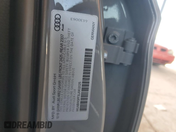 2020 Audi RS 3 z VIN WUABWGFF3LA902025, wystawiony jako Copart lot #75758204 z przebiegiem 46 013 mil mil oraz Szkoda całkowita • Salvage title. Historia ofert i sprzedaży dostępna na DreamBid. Obrazek 12.