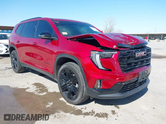 2025 GMC Acadia AWD Elevation z VIN 1GKENNRS0SJ118513, wystawiony jako IAAI lot #41821990 z przebiegiem 1 114 mil mil oraz . Historia ofert i sprzedaży dostępna na DreamBid. Obrazek 1.