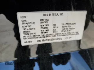 2022 Tesla Model Y Long Range z VIN 7SAYGDEE2NF442073, wystawiony jako Copart lot #49180135 z przebiegiem 34 742 mil mil oraz Szkoda całkowita • Salvage title. Historia ofert i sprzedaży dostępna na DreamBid. Obrazek 15.