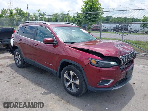 2019 Jeep Cherokee Limited with VIN 1C4PJMDXXKD323087, listed as a IAAI auction lot 42471210 with 57,839 mi miles and . Bid and sale history available at DreamBid. Image 1.