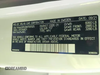 2022 Volvo XC90 Momentum with VIN YV4A22PK9N1797025, listed as a IAAI auction lot 41907883 with 32,482 mi miles and . Bid and sale history available at DreamBid. Image 9.