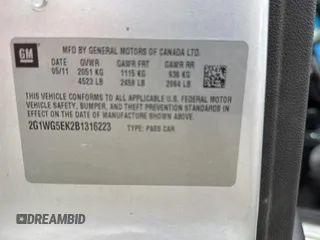 2011 Chevrolet Impala LT Fleet with VIN 2G1WG5EK2B1316223, listed as a Copart auction lot 60080805 with 235,056 mi miles and Clean title. Bid and sale history available at DreamBid. Image 10.