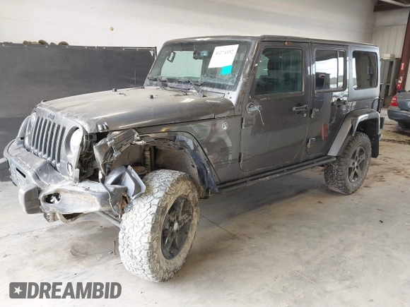 2017 Jeep Wrangler Unlimited Sahara with VIN 1C4BJWEG8HL638067, listed as a IAAI auction lot 41274352 with 57,339 mi miles. Bid and sale history available at carsss.com. Image 2.