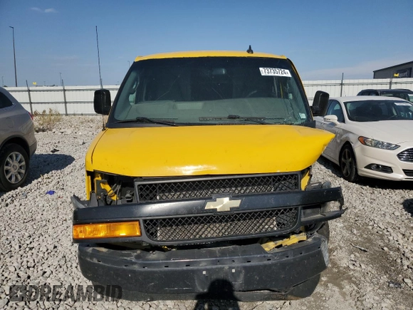 2019 Chevrolet Express Cargo with VIN 1GCWGAFP7K1235413, listed as a Copart auction lot 73735724 with Not provided miles and Salvage title. Bid and sale history available at DreamBid. Image 5.
