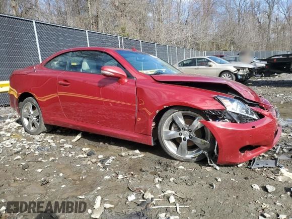 2011 Lexus IS 250 C with VIN JTHFF2C28B2515559, listed as a Copart auction lot 47809825 with 151,037 mi miles and Salvage title. Bid and sale history available at DreamBid. Image 4.