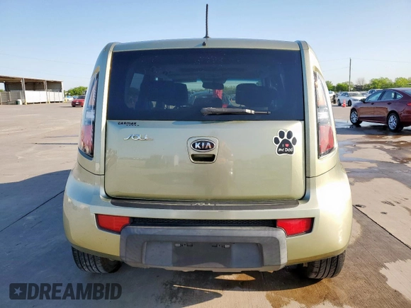 2010 Kia Soul + with VIN KNDJT2A25A7177174, listed as a Copart auction lot 52167295 with 86,752 mi miles and Salvage Title. Bid and sale history available at DreamBid. Image 6.