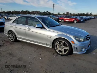 2009 Mercedes-Benz C 63 AMG with VIN WDDGF77X59F241951, listed as a Copart auction lot 78033634 with 52,467 mi miles and Salvage Title. Bid and sale history available at DreamBid. Image 4.