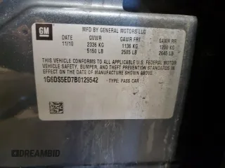 2011 Cadillac CTS Premium with VIN 1G6DS5ED7B0129542, listed as a Copart auction lot 45276055 with 246,250 mi miles and Salvage Title. Bid and sale history available at carsss.com. Image 12.
